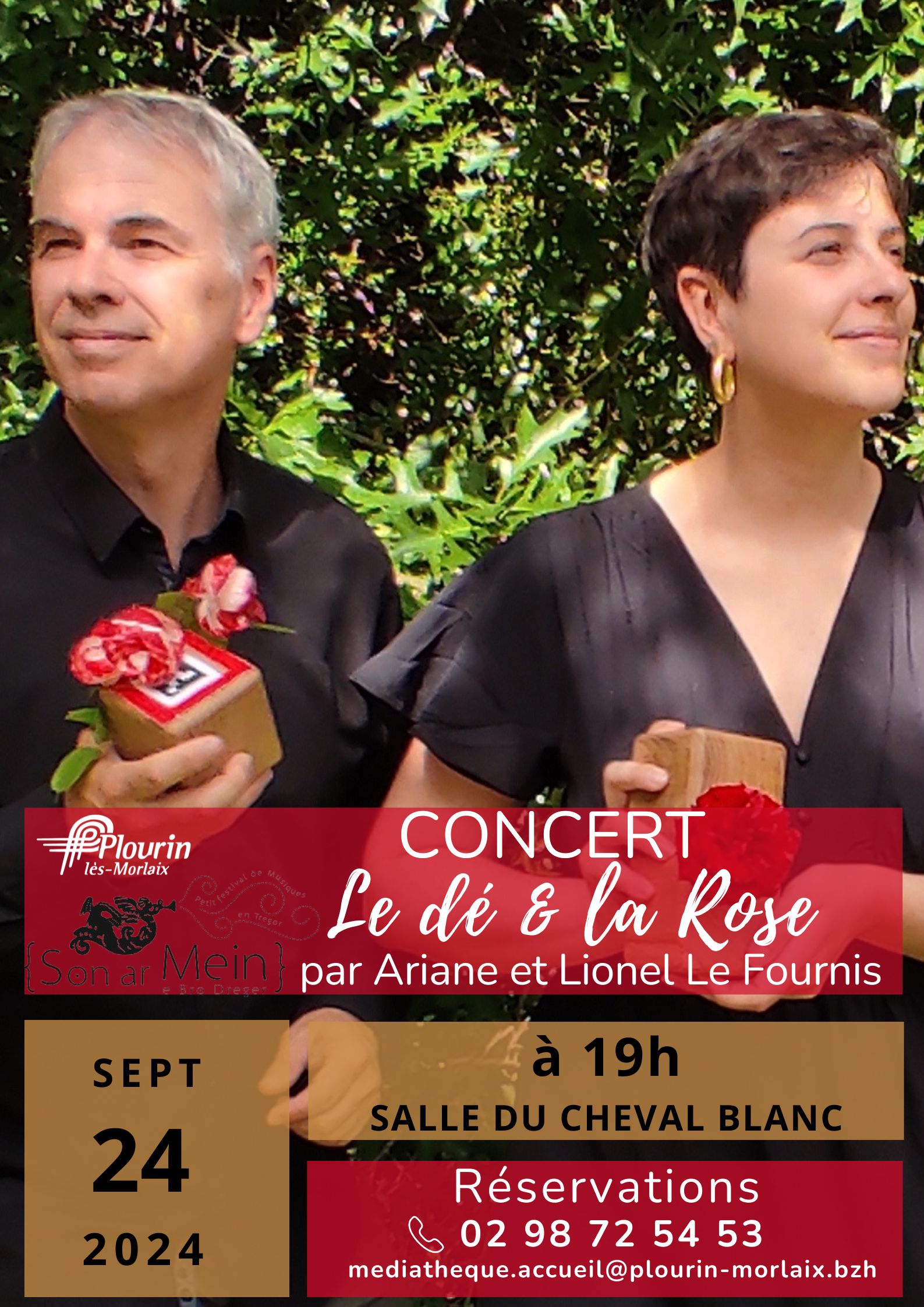 Concert: le dé et la rose, le 24 Septembre dans la salle du cheval blanc. 